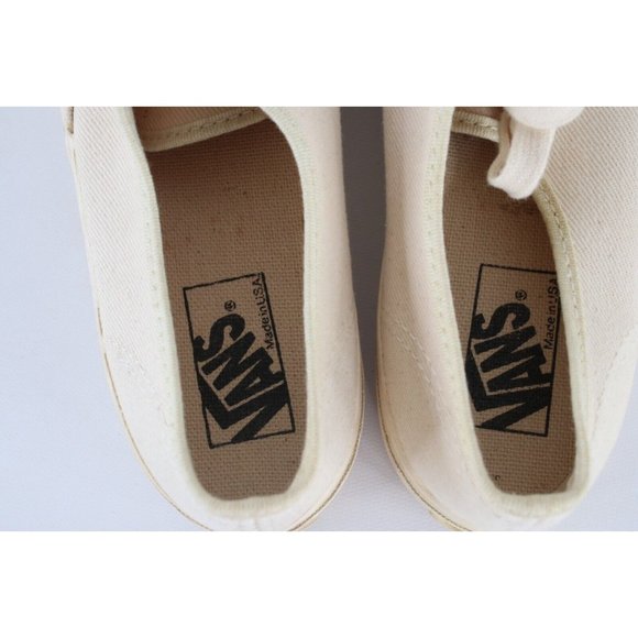 Vintage 80s 90s Vans Skateboarding Mens 8.5 Canvas Sneakers Shoes Beige USA main image 9